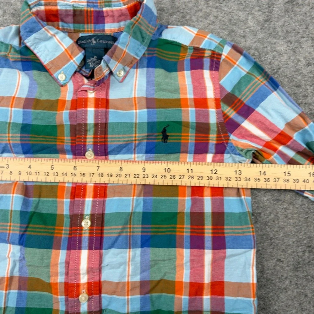 Ralph Lauren Button Down Boys Size 6 Multi Color Plaid Long Sleeve Shirt
